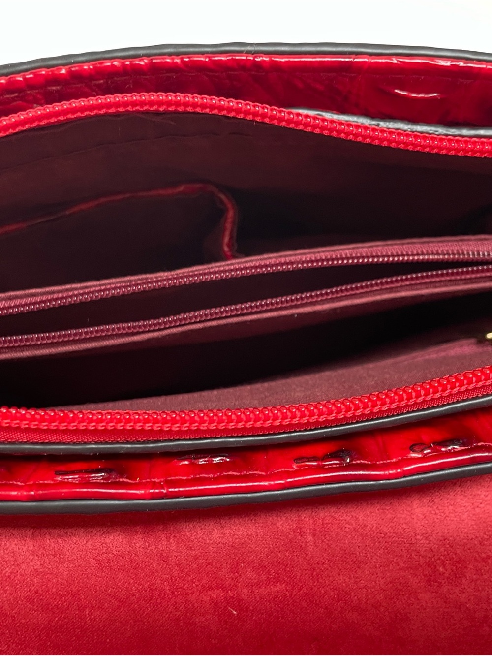 Red Croc-Embossed Crossbody Bag with Gold Turn-Lock NWT - Picture 8 of 8